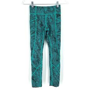 Lululemon Tight Stuff Tight II Kitakami Viridian Green Black Size 2
